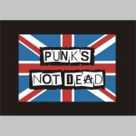 Punks not Dead  čierna hrubá mikina na zips s kapucou stiahnuteľnou šnúrkami